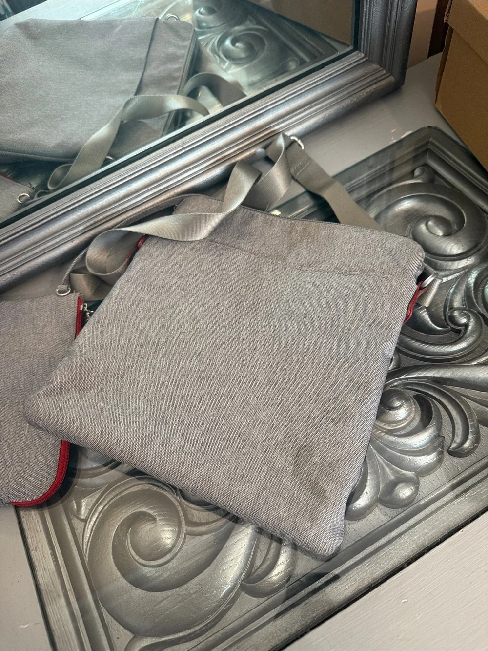 Baggallini Gray Crossbody Bag with Attached Wallet